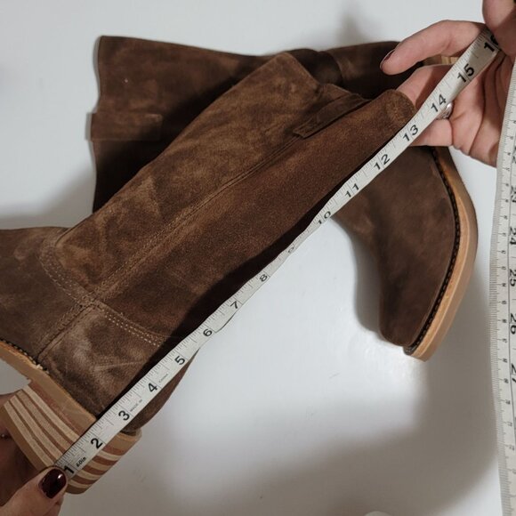 NEW Frye Campus 12R Boots Womens 8.5 Chocolate Brown Brownie Suede Western Barn - Picture 8 of 11